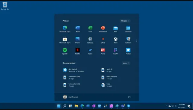 Windows 11 Prvi utisci 3 Windows 11 desktop meni
