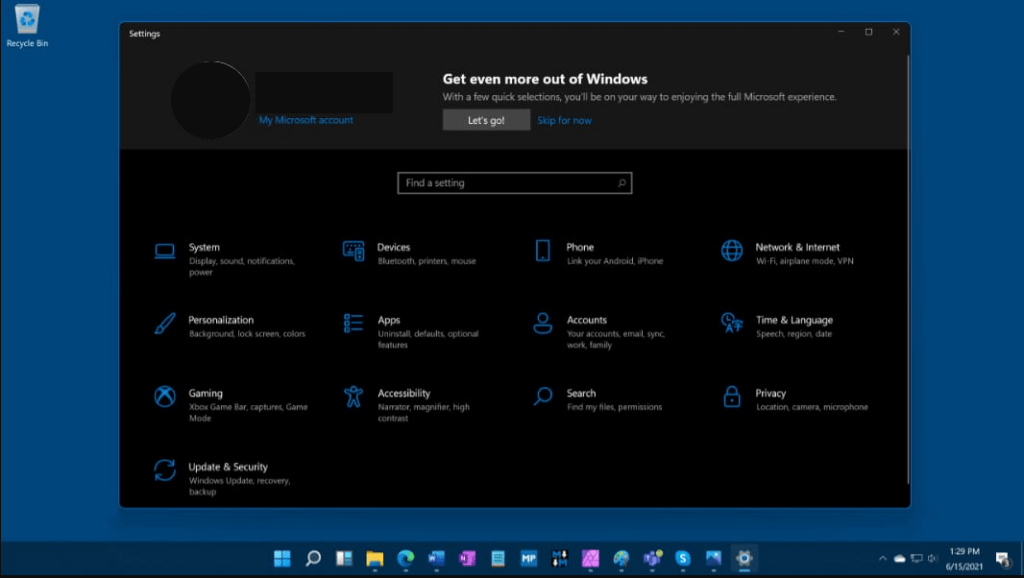 Windows 11 settings