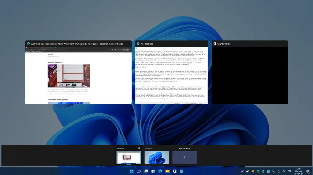 Windows 11 multi desktops