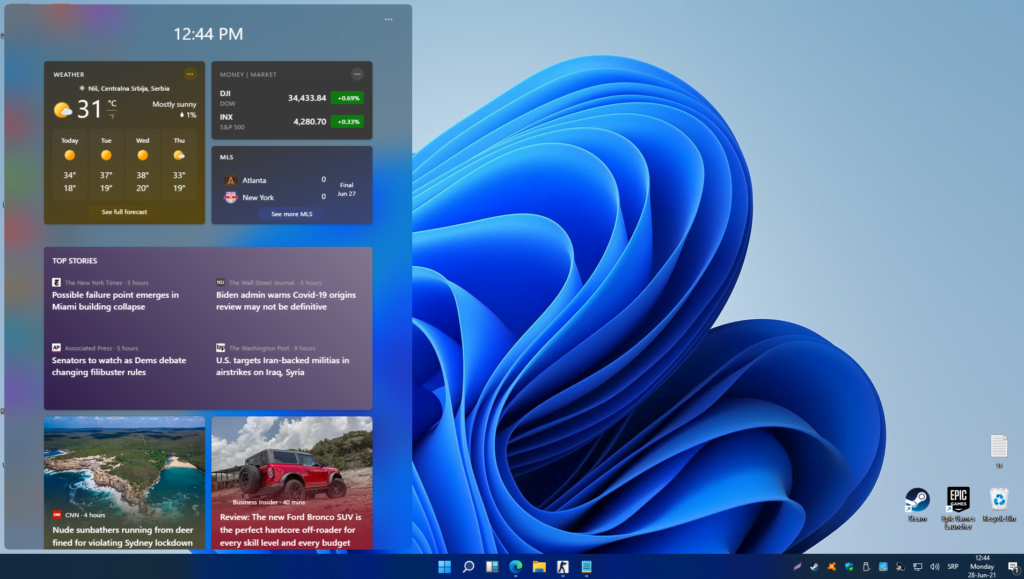 widgets win 11 Sajber Sfera