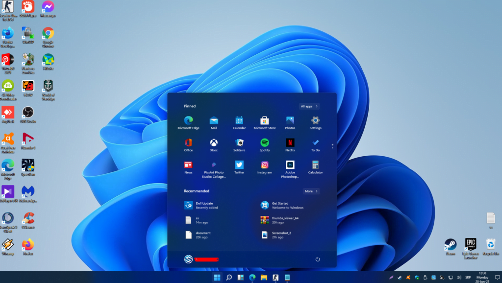 Windows 11 taskbar