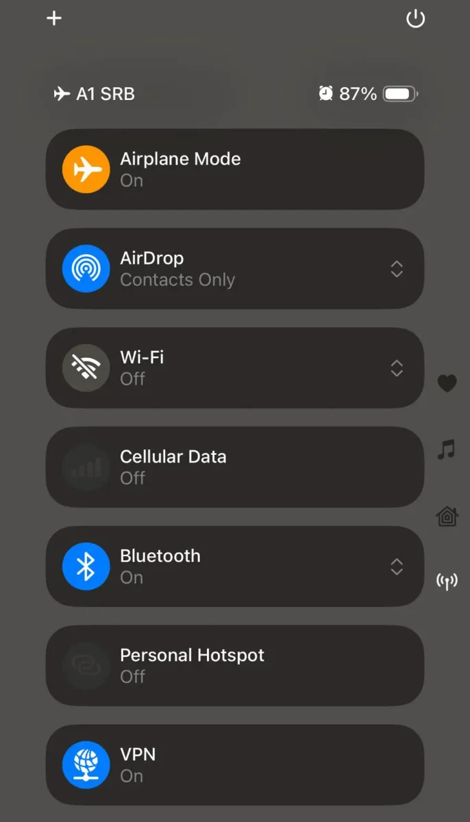 airplane mode na iOS18.1 Sajber Sfera IT Vesti, Gaming, Saveti, Vodiči