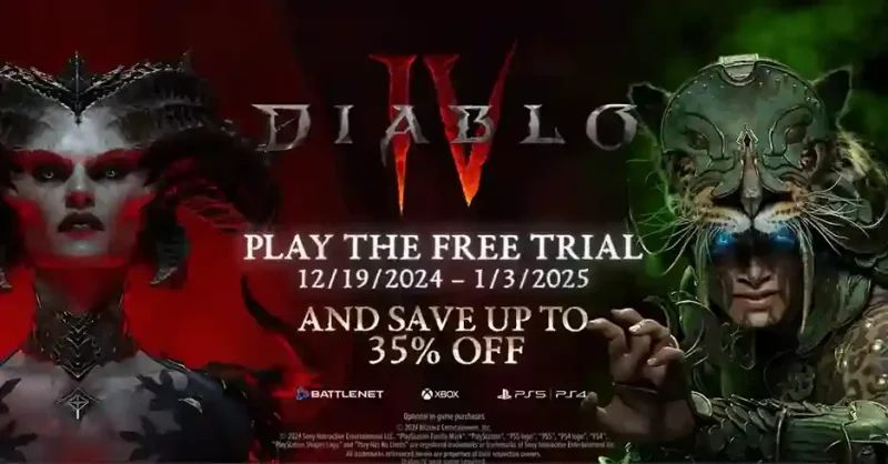 Diablo IV free to play za vreme praznika, Blizzard daje trial verziju Diablo 4 za praznike, gde možete da igrate pun RPG, pa čak i da na kratko dobijete pristup njegovoj pokvarenoj klasi Spiritborn