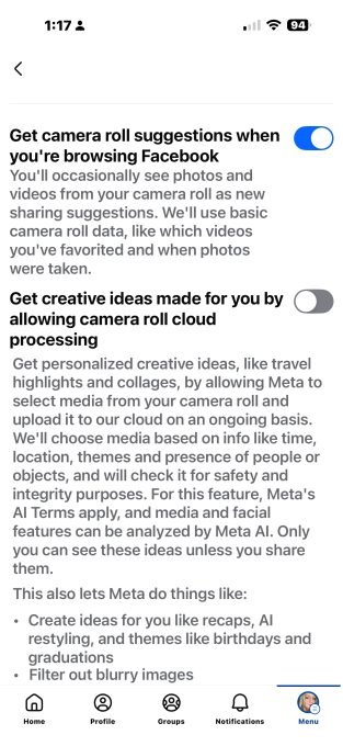 Fejsbuk traži da koristi Meta AI na vašim fotografijama 3 camera roll cloud processing Sajber Sfera