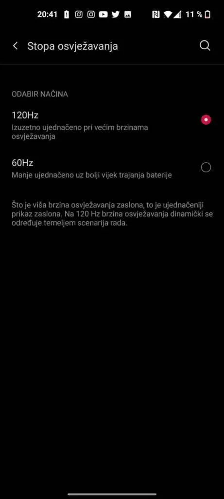 OnePlus 9- Recenzija 2 OnePlus 9 brzina osvezavanja ekrana