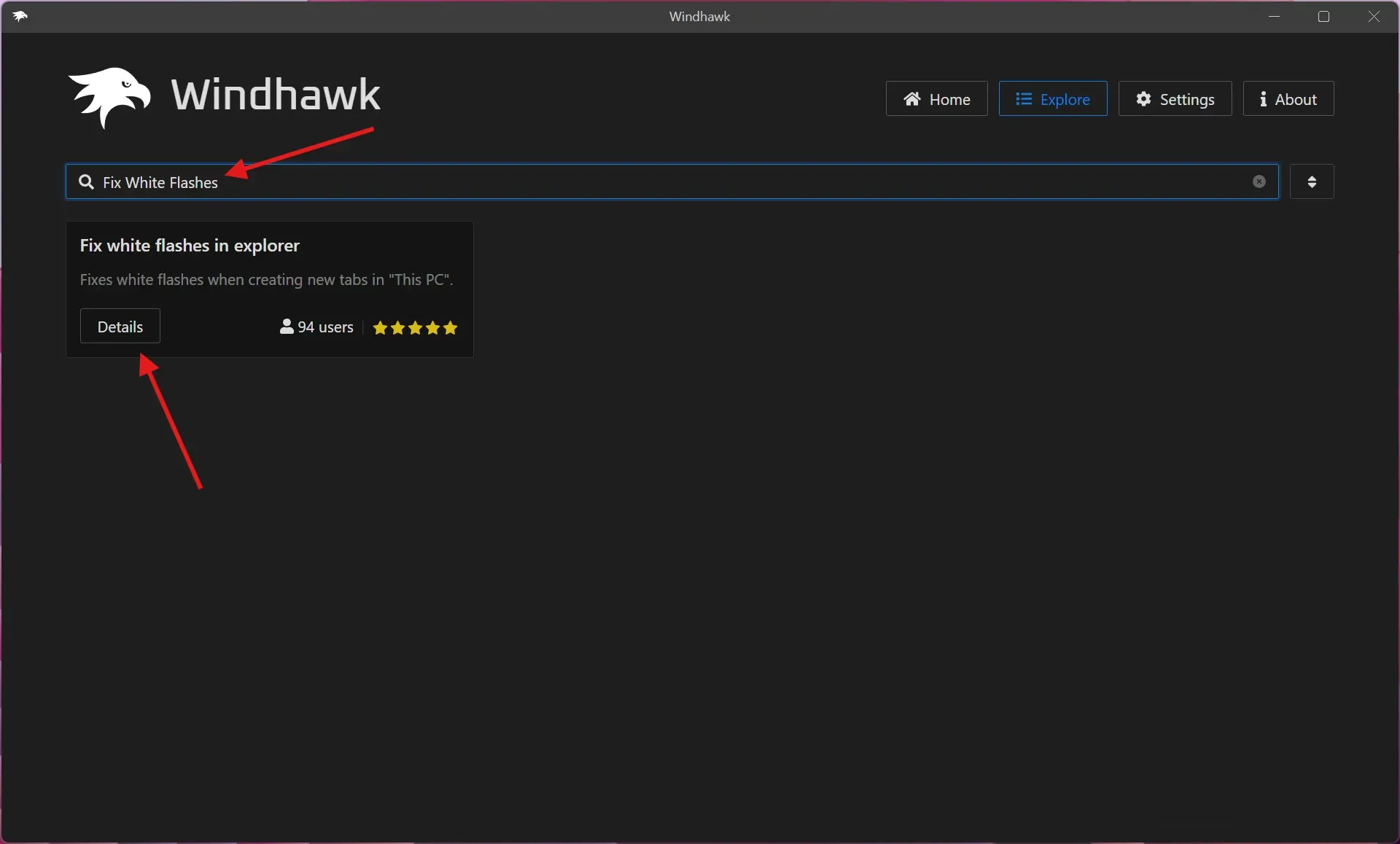 Popravi treperenje File Explorera - Popravi treperenje u File Exploreru u tamnom režimu na Windows 11 (sa Windhawk rešenjem)