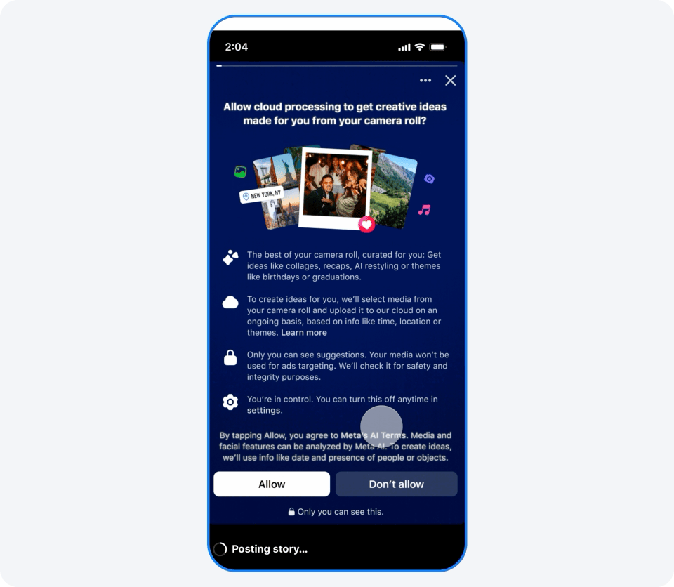 Facebook lansira AI kolaže 1 Facebook lansira AI kolaže, nova funkcija za kraj 2025. godine - Meta skenira galeriju i automatski pravi lepe kolaže za deljenje na Feed-u i Story-ju