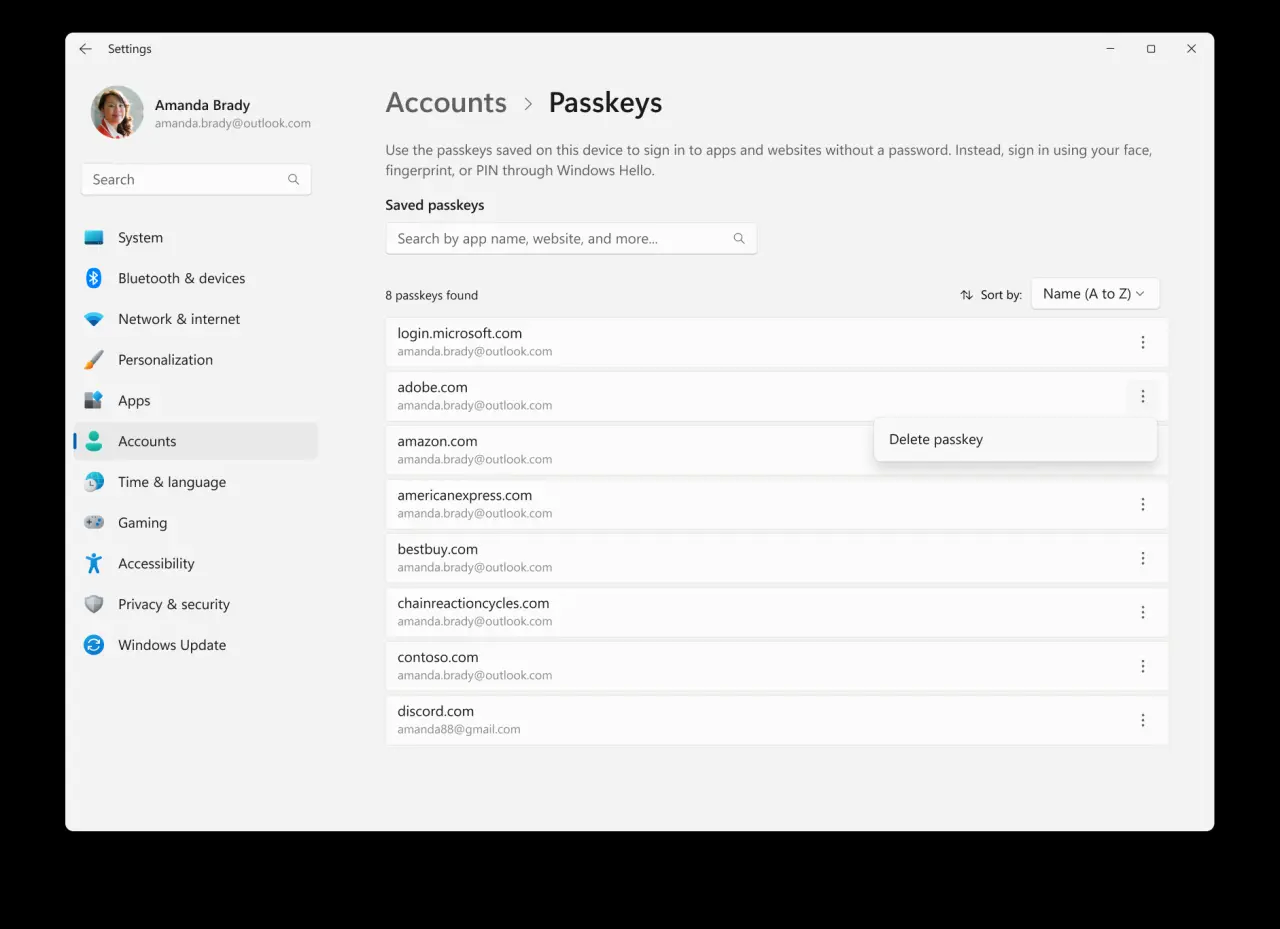 Passkeys izvorno u Windows 11 1 Passkeys izvorno u Windows 11, od danas bez lozinki uz 1Password i Bitwarden
