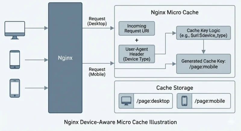 Device-aware cache ključ