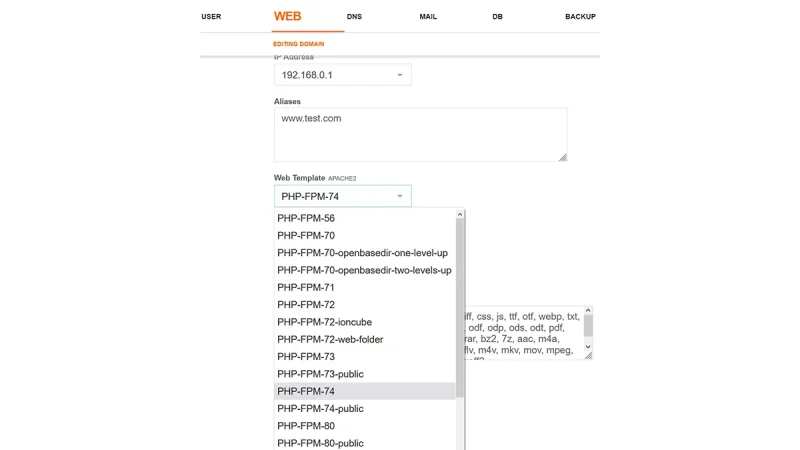Vodič kroz myVesta Control Panel 2 Multi-PHP podrška
