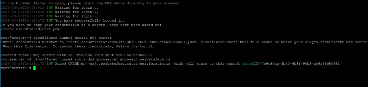 Kako instalirati Cloudflare Tunnel na Ubuntu serveru 7 cloudflare tunnel dns
