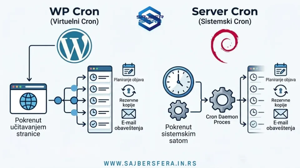 WP-Cron vs System Cron: Šta je bolje?! 1 WP-Cron vs System Cron: Performanse, pouzdanost i kontrola izvršavanja u WordPress infrastrukturi