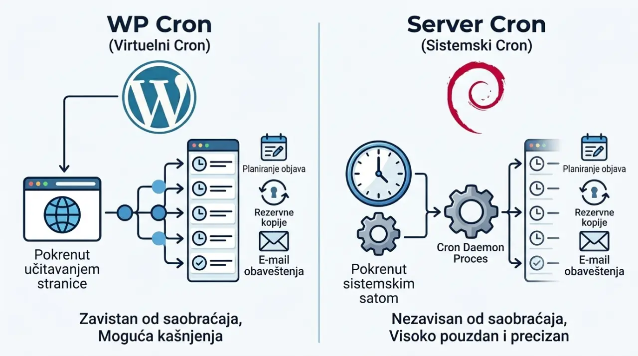 WP-Cron vs System Cron: Šta je bolje?! 3 Benchmark WP Cron VS System Cron