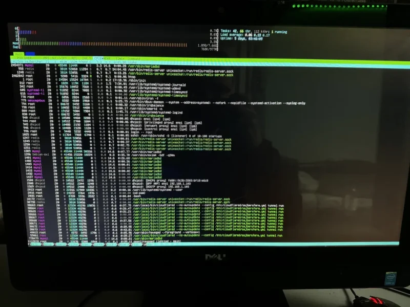 Status Cloudflare tunela na self hosted serveru