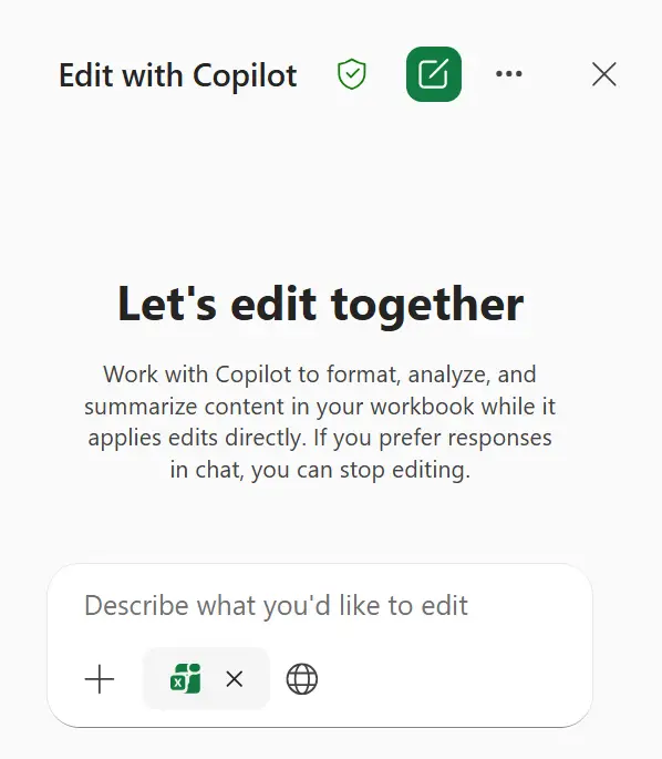 Edit with Copilot Excel Microsoft