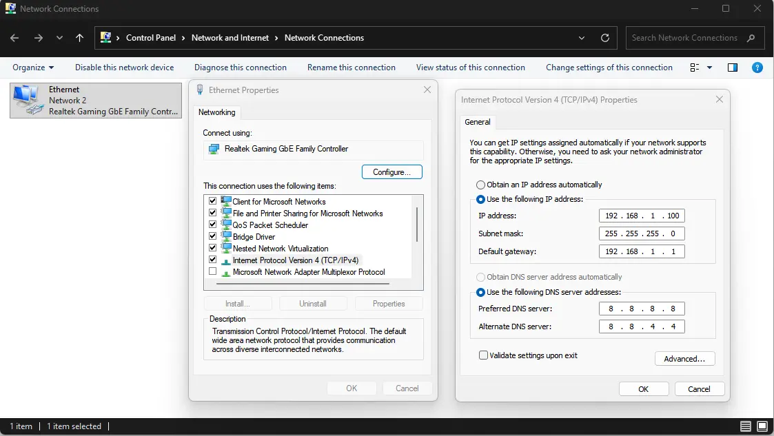 dns serveri Ručna konfiguracija mrežnog adaptera