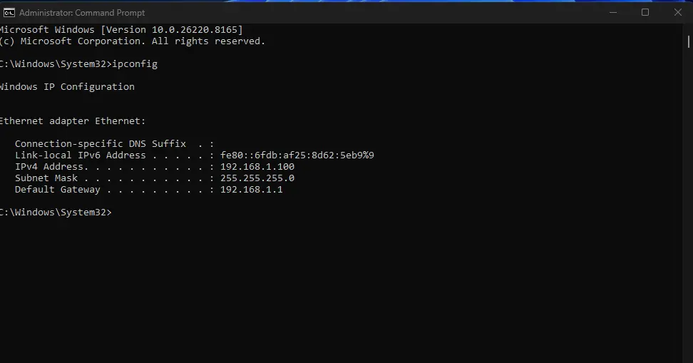 ipconfig Prikupljanje preciznih informacija o vašoj mreži