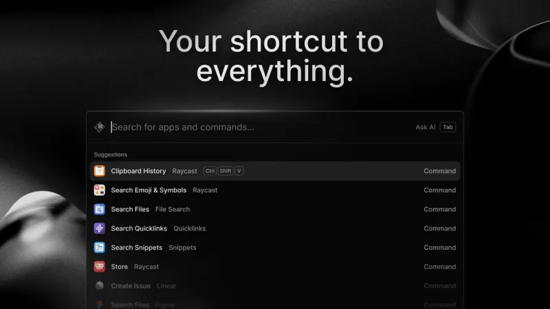 Top 10 Windows 11 aplikacija za 2026. godinu! 6 Raycast (Najbolji sistemski launcher)