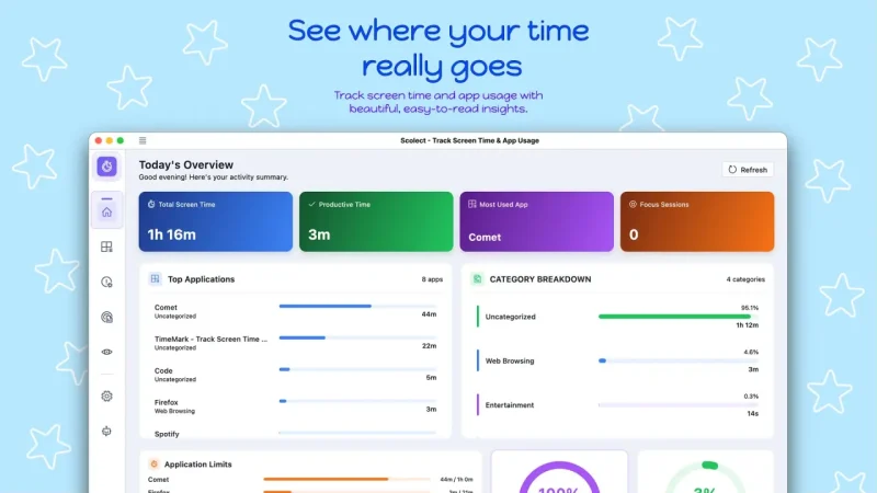 Top 10 Windows 11 aplikacija za 2026. godinu! 8 Scolect (Lokalni Screen Time)