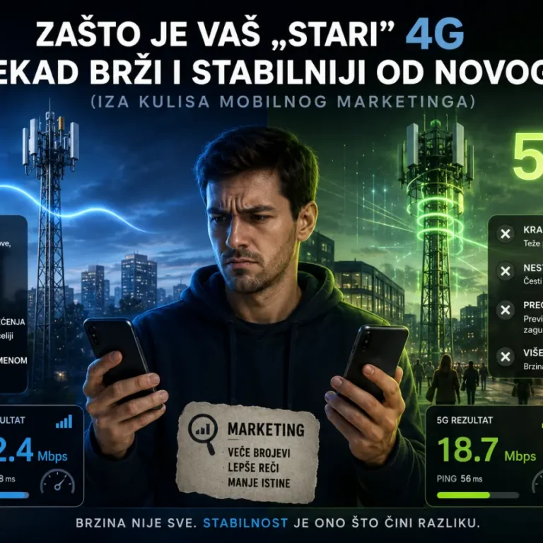Zašto je vaš „stari” 4G ponekad brži i stabilniji od novog 5G (Iza kulisa mobilnog marketinga)