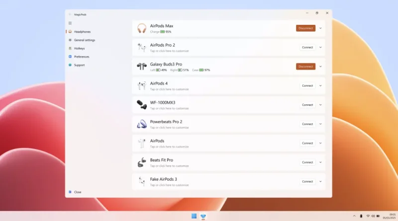 Top 10 Windows 11 aplikacija za 2026. godinu! 2 MagicPods aplikacija za Windows 11