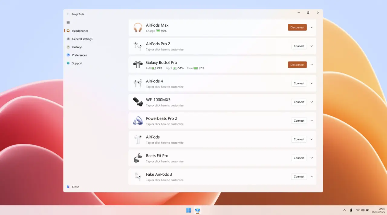 Top 10 Windows 11 aplikacija za 2026. godinu! 2 MagicPods aplikacija za Windows 11