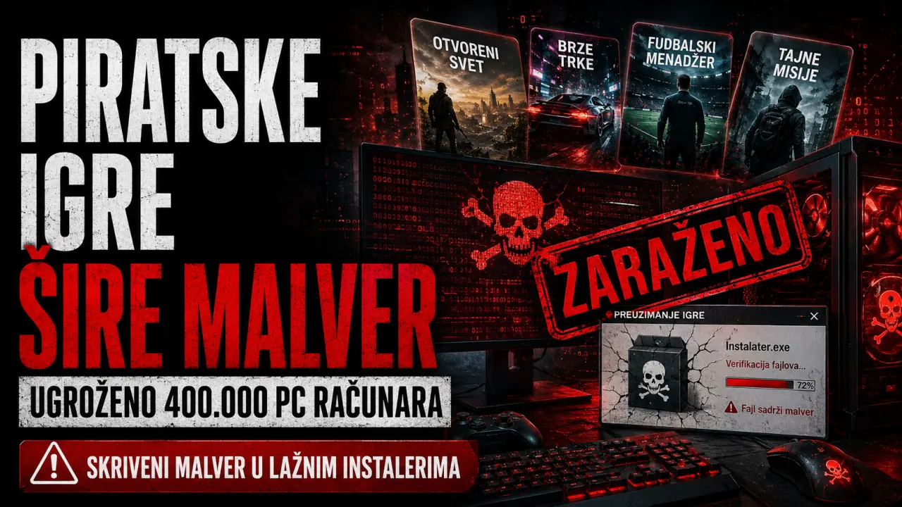 Piratske igre šire malver: Ugroženo 400.000 PC računara