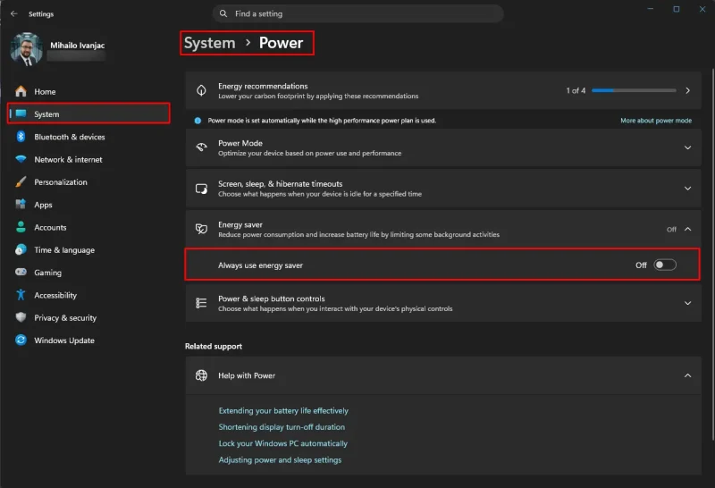 Windows 11 Energy Saver ubrzava igre