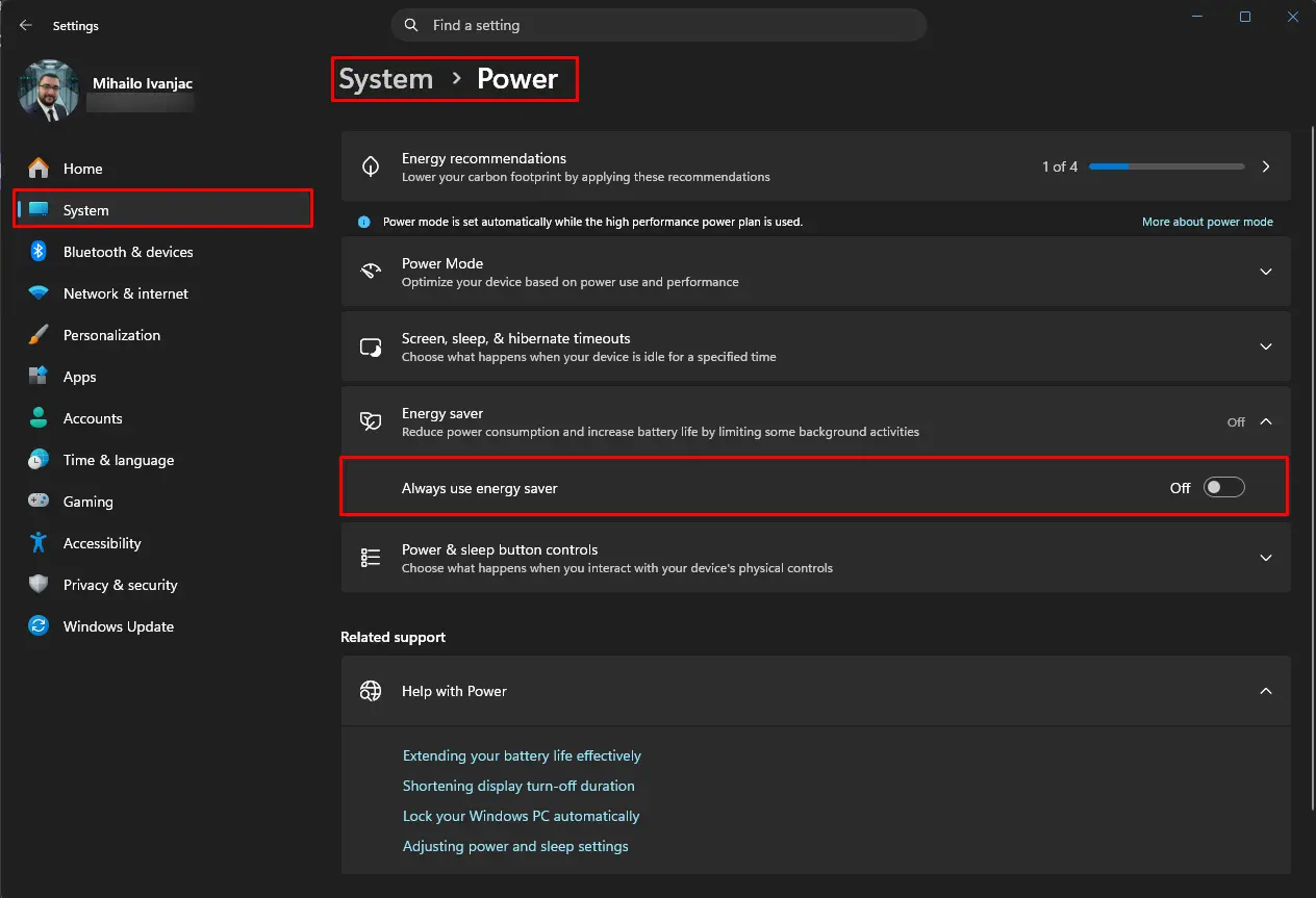 Windows 11 Energy Saver ubrzava igre 2 Windows 11 Energy Saver ubrzava igre