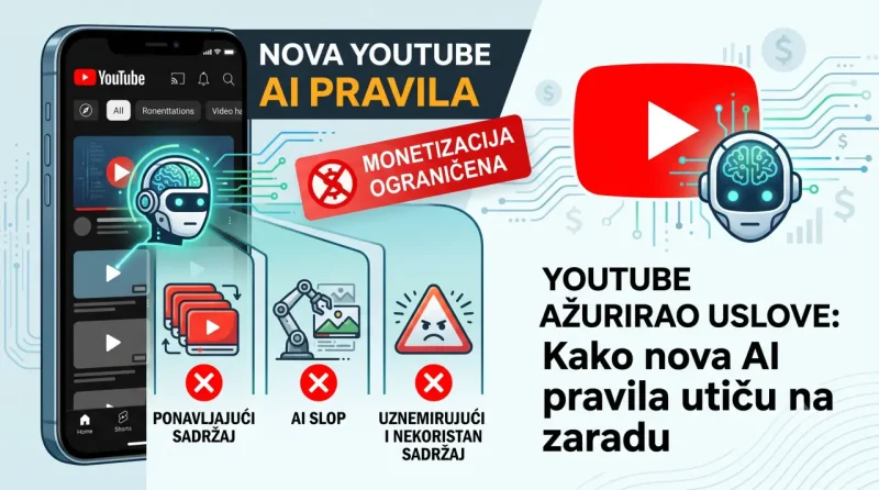 YouTube uvodi nova AI pravila za monetizaciju