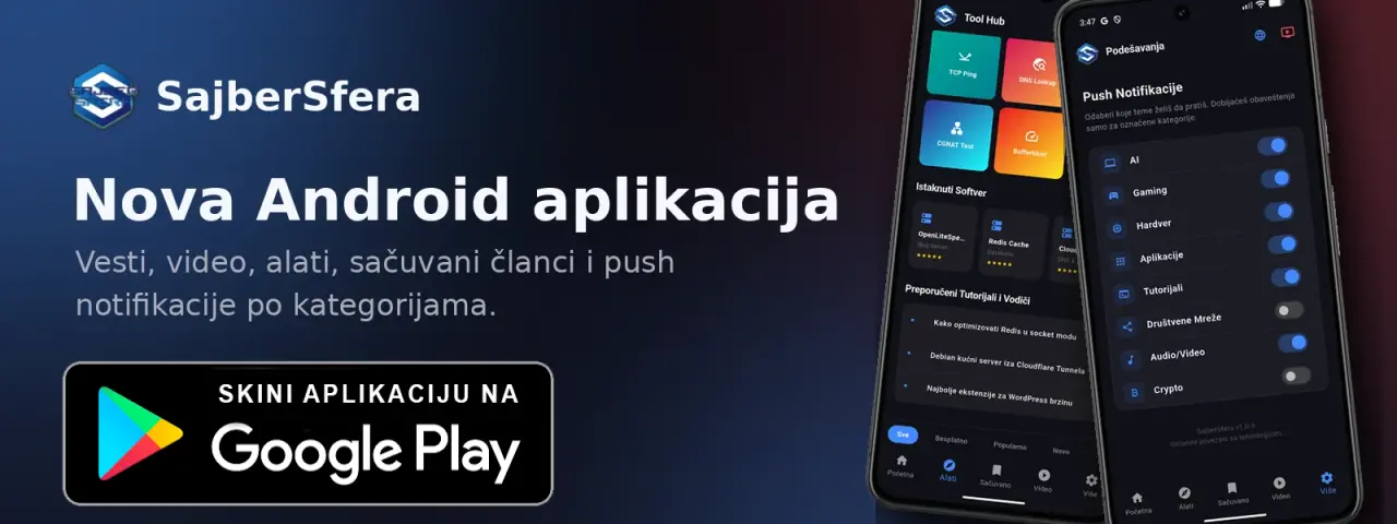 Preuzmite Sajber Sferu sa Google Play-a!