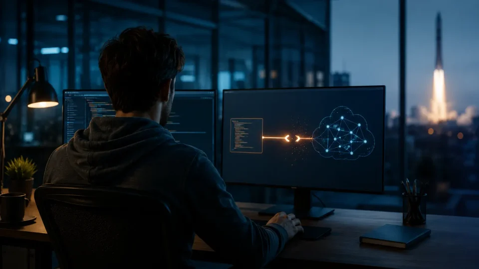 Programer ispred ekrana na kome se prekida veza između AI modela i alata za kodiranje