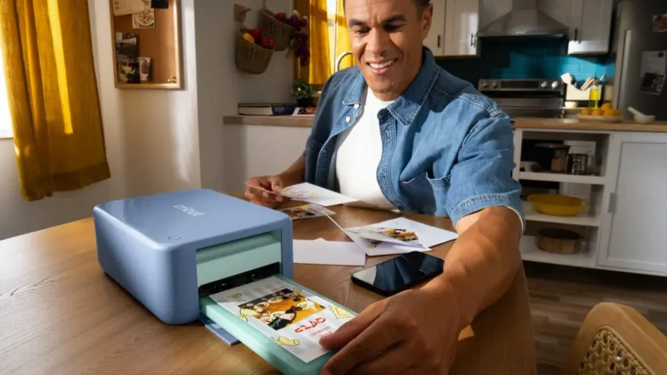 Dve Cricut StickerPix mašine i odštampane fotografije i nalepnice