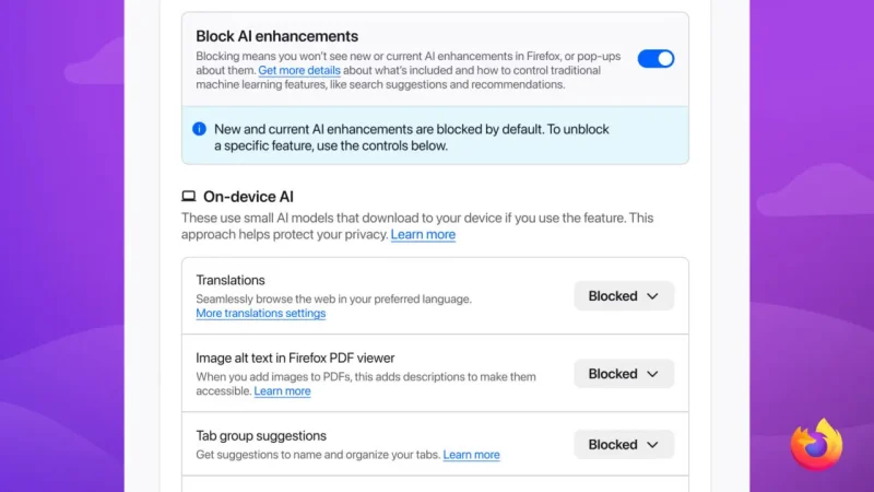 Firefox prelazi na novi ritam ažuriranja 1 Firefox podešavanje za blokiranje AI funkcija