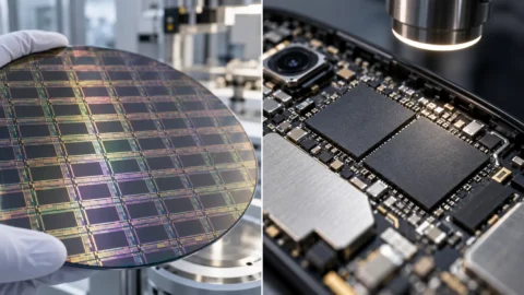 CXMT LPDDR5X memorijski čipovi i silicijumska ploča