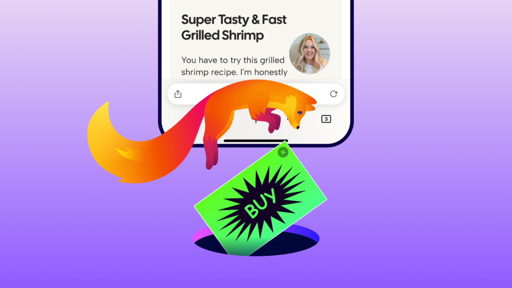 Firefox blokator oglasa prikazan u Firefox aplikaciji na iPhoneu
