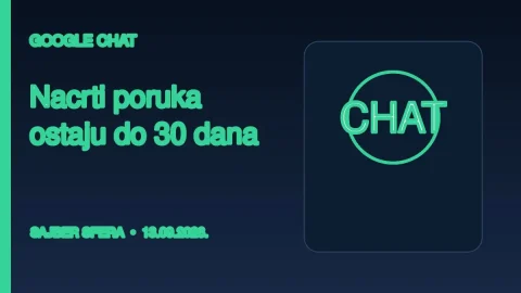 Google Chat nacrti poruka čuvaju se do 30 dana