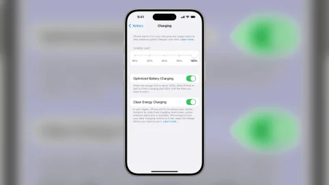 iPhone Battery i Charging ekran sa podešavanjem granice punjenja