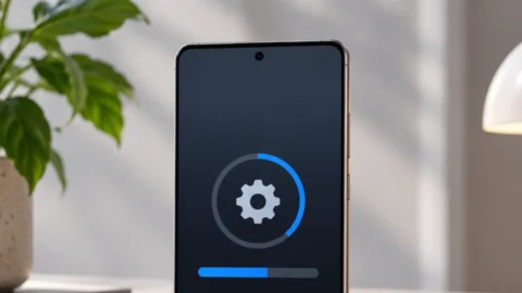Galaxy telefon tokom instalacije sistemskog ažuriranja