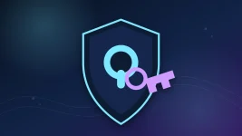 Illustration of a digital key and shield for secure passwordless sign-in