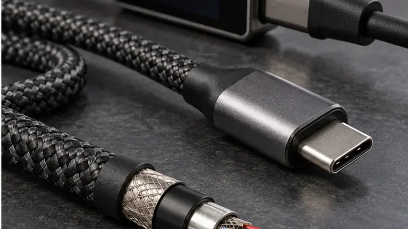 USB‑C kabl, konektor i merač snage punjenja