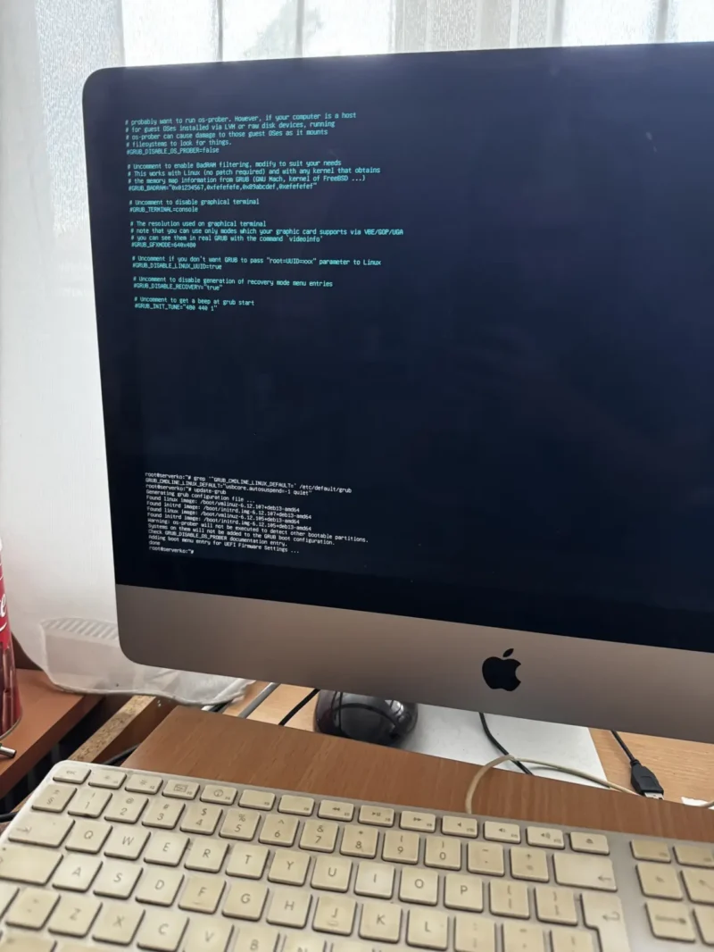 Kako preseliti Debian server bez reinstalacije – isključivanje USB autosuspend opcije u GRUB-u