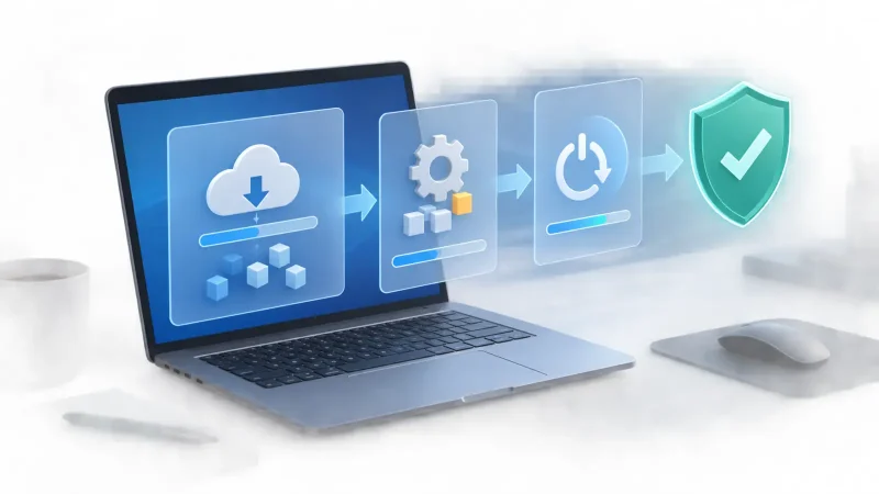 Tok instalacije Windows 11 septembarskih zakrpa od preuzimanja do bezbednog restarta