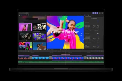 Final Cut Pro na MacBook Pro sa MotionVFX bibliotekom i vremenskom linijom za montažu