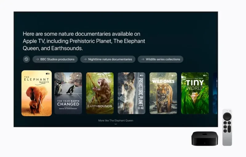 Novi Apple TV 4K A19 prikazuje Siri AI preporuke