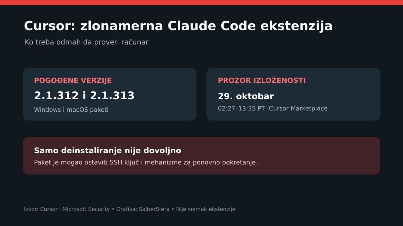 Upozorenje za zlonamernu Claude Code ekstenziju u Cursor Marketplace