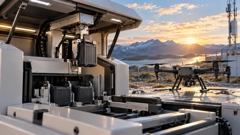 DJI Dock 4 zamena baterije u praktičnom prikazu
