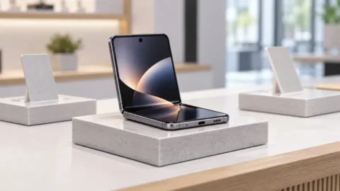 Generički preklopni telefon na prodajnom postolju