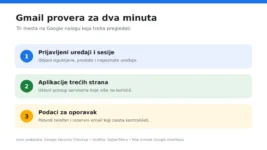 Tri koraka Google Security Checkup provere za Gmail nalog