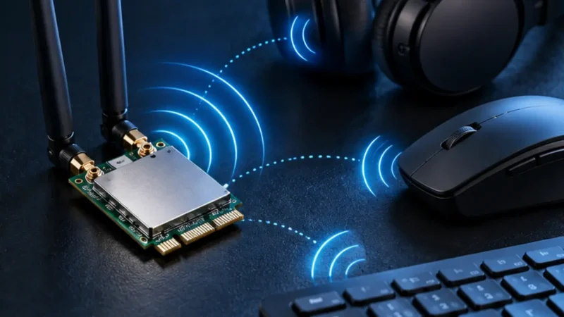 Windows 11 Wi-Fi PEAP problem posle KB5127648 1 Windows 11 Wi-Fi PEAP problem prikazan kroz laptop i bežični modul